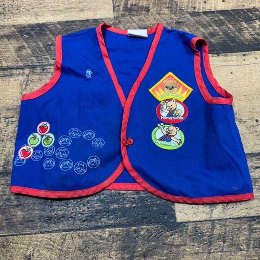 AWANA Official Uniform Vest Honeycomb‎ Appleseed Patches Kids Church Youth L